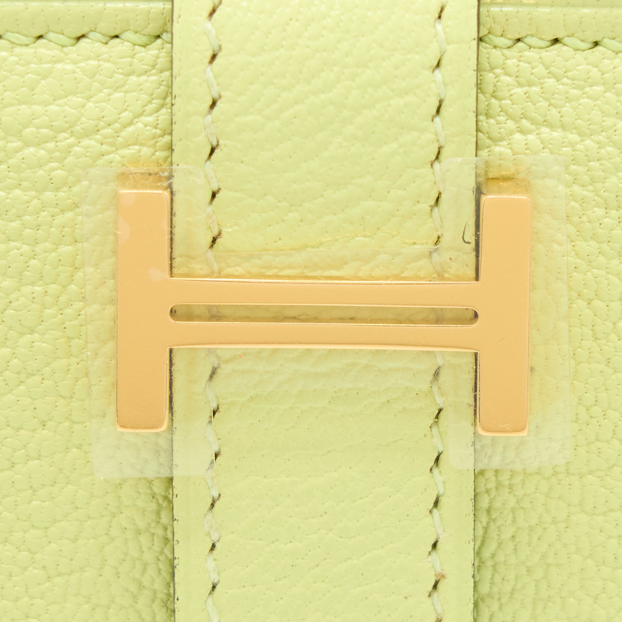 HERMES BEARN COMPACT WALLET CHEVRE MYSORE R9 JAUNE BOURGE GHW