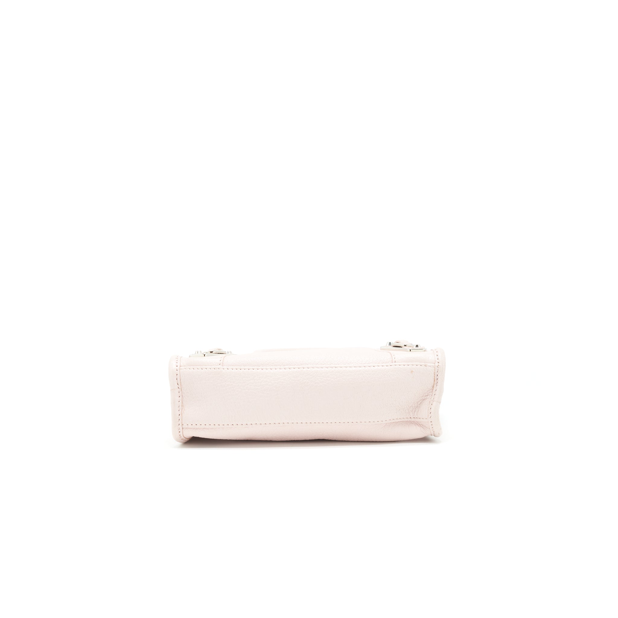 BALENCIAGA NANO CLASSIC METALLIC EDGE CITY BAG LIGHT PINK SHW