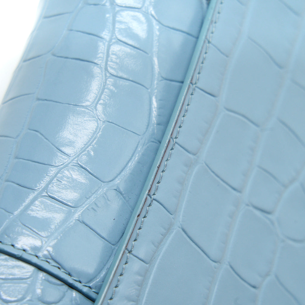 BALENCIAGA HOURGLASS XS CRO-EMBOSSED CALFSKIN LIGHT BLUE SHW