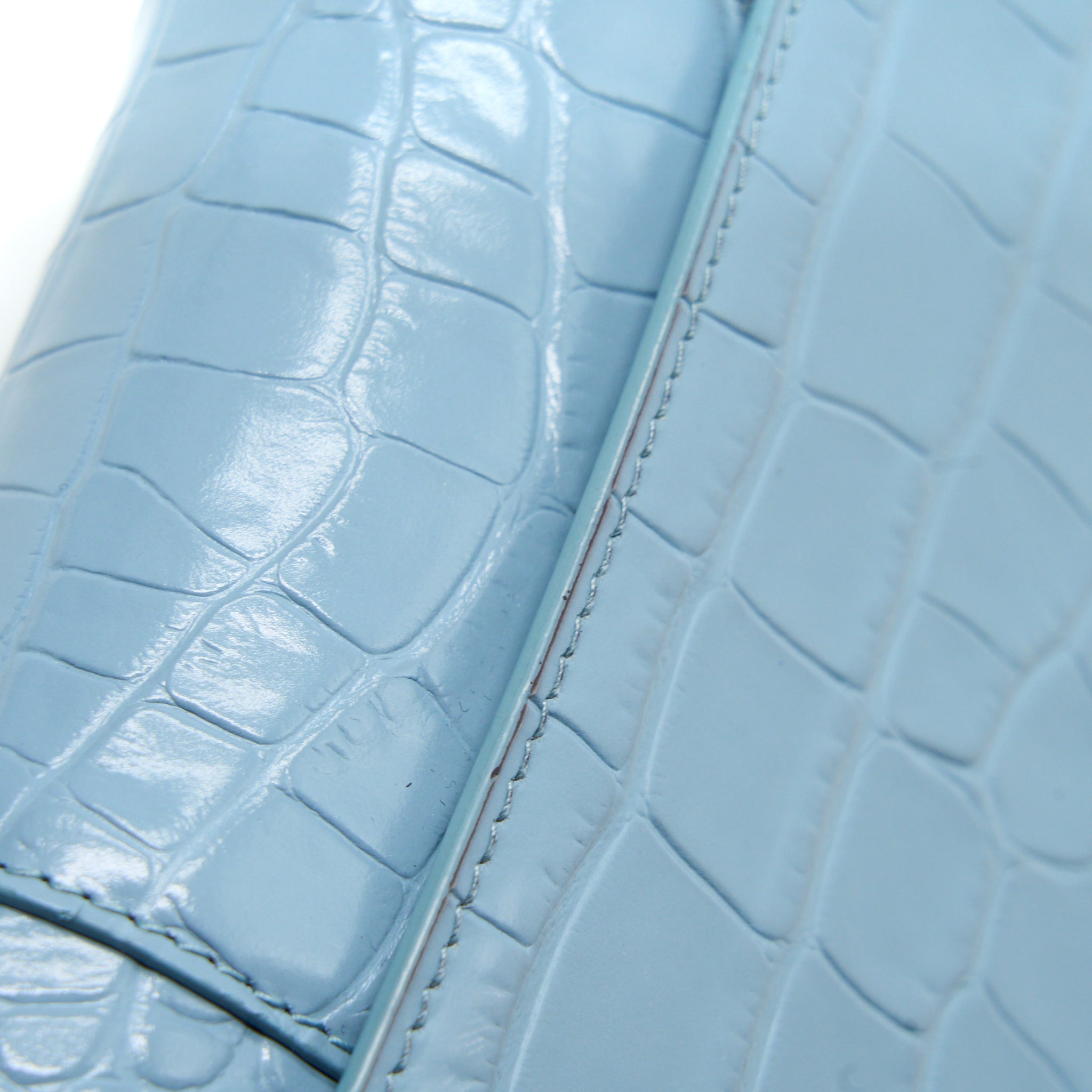 BALENCIAGA HOURGLASS XS CRO-EMBOSSED CALFSKIN LIGHT BLUE SHW