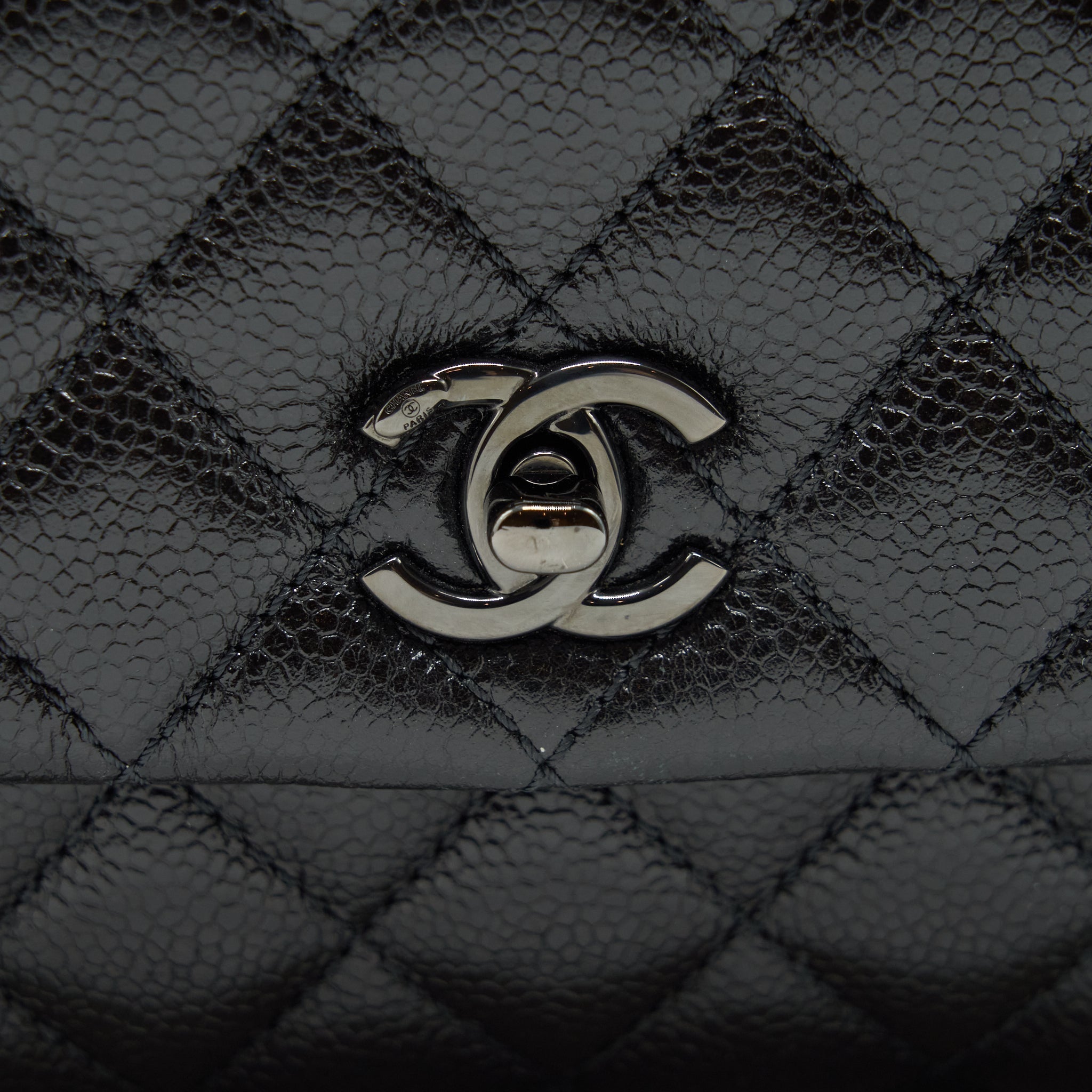 CHANEL SMALL COCO HANDLE CAVIAR SO BLACK WITH BLACK HARDWARE