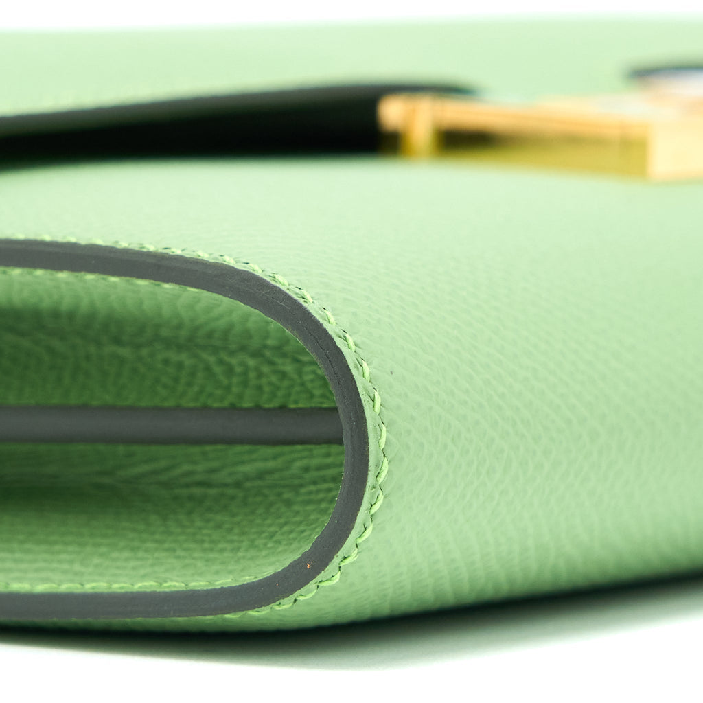 HERMES CONSTANCE TO GO EPSOM VERT CRIQUET WITH ALLIGATOR MULTICOLOUR BUCKLE GHW