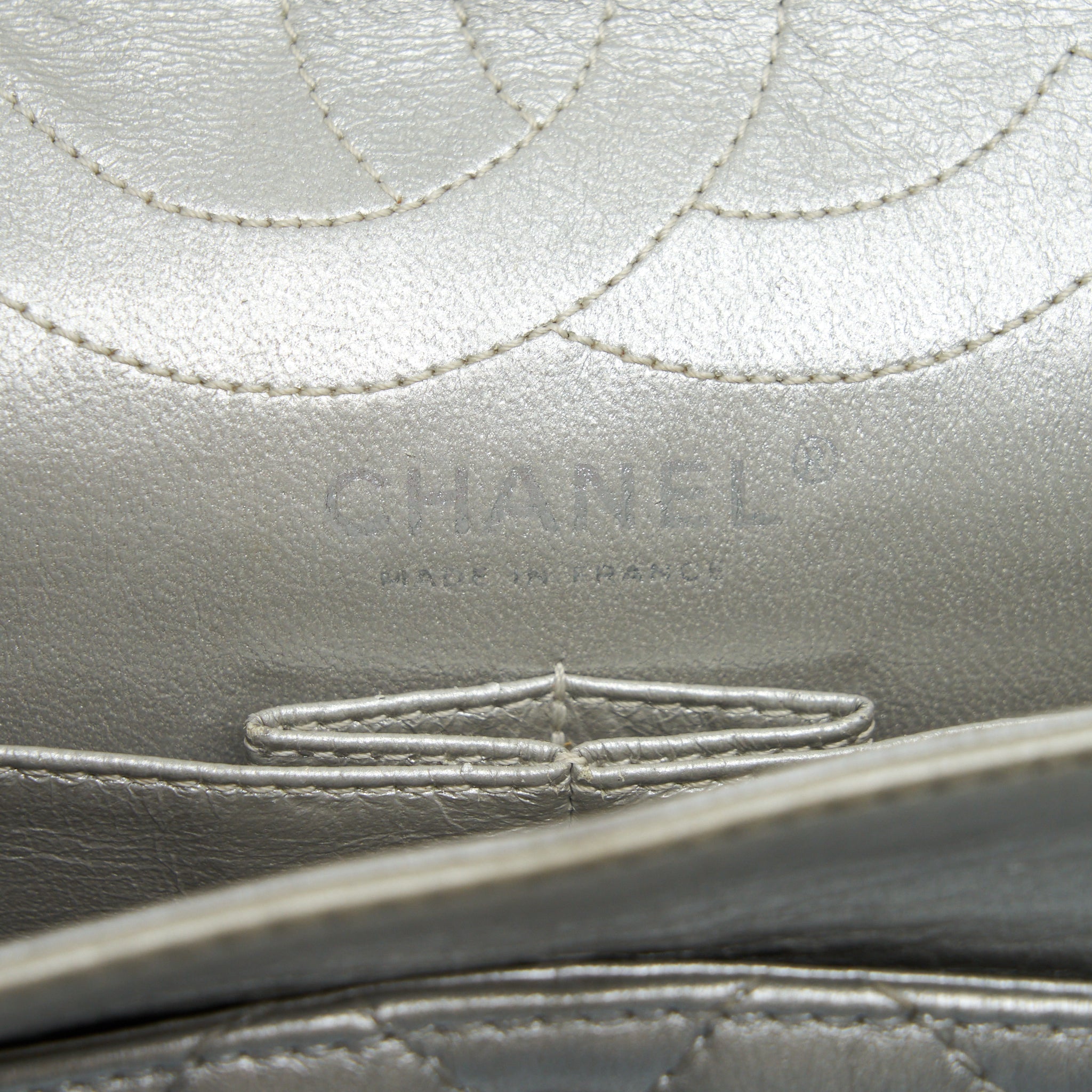 CHANEL REISSUE 2.55 226 DOUBLE FLAP BAG LAMBSKIN SILVER SHW