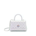 CHANEL 21K SMALL COCO HANDLE 24CM CAVIAR IRIDESCENT LILAC RAINBOW HARDWARE (MICROCHIP)