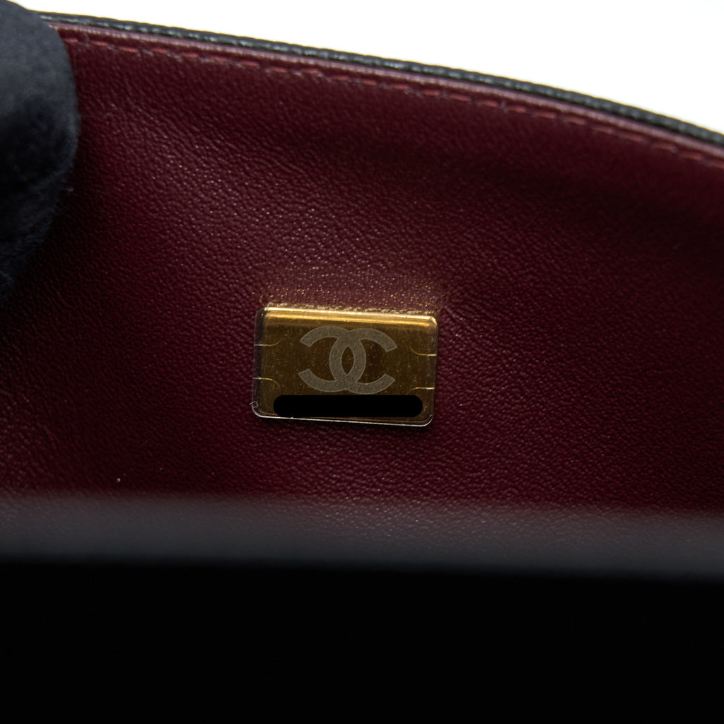 CHANEL SMALL CLASSIC DOUBLE FLAP BAG CAVIAR BLACK GHW (MICROCHIP)