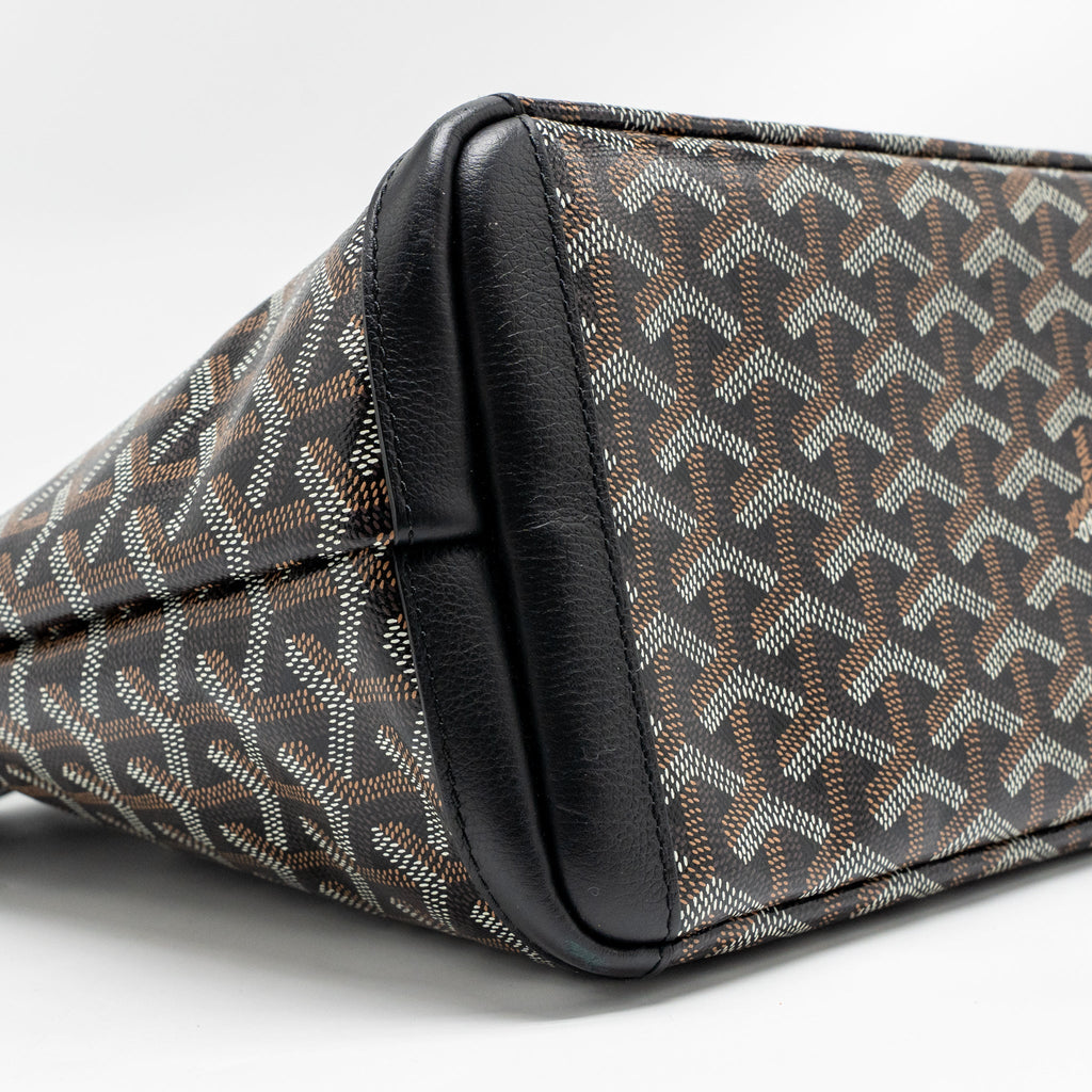 GOYARD ARTOIS PM HANDBAG GOYARDINE CANVAS/CALFSKIN BLACK SHW