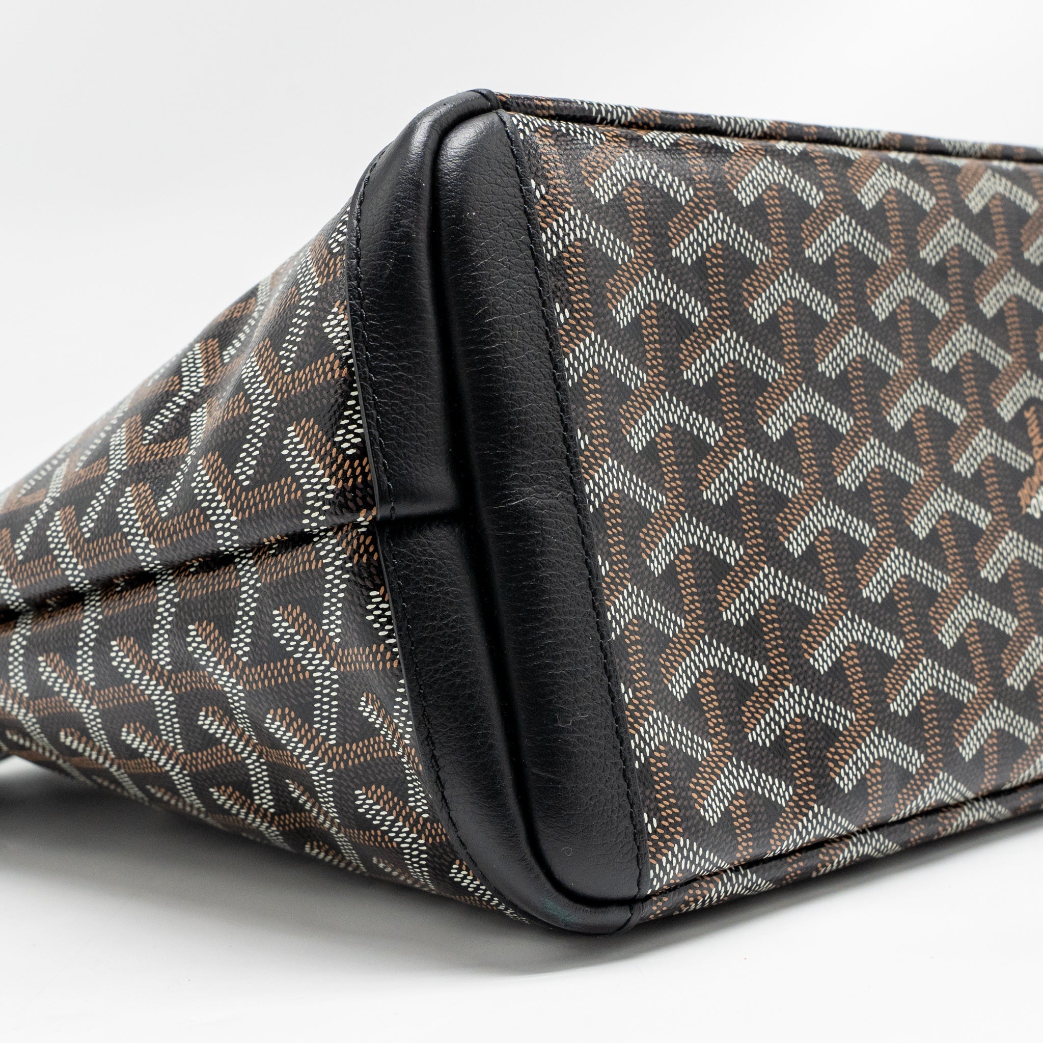 GOYARD ARTOIS PM HANDBAG GOYARDINE CANVAS/CALFSKIN BLACK SHW