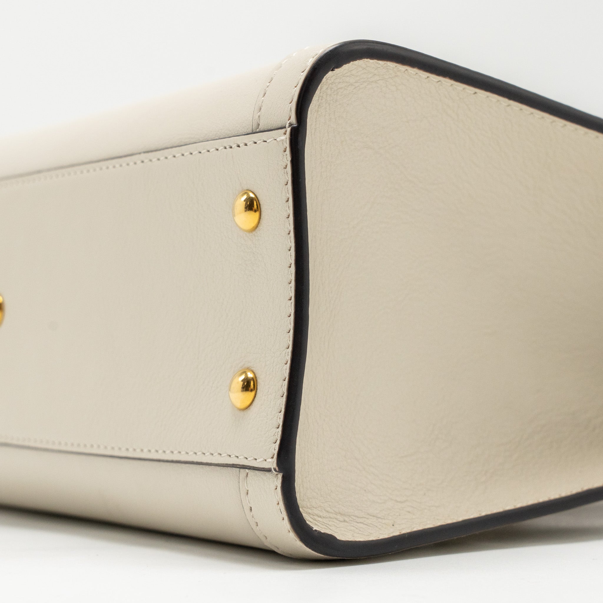 GUCCI SMALL DIANA TOTE BAG CALFSKIN WHITE GHW