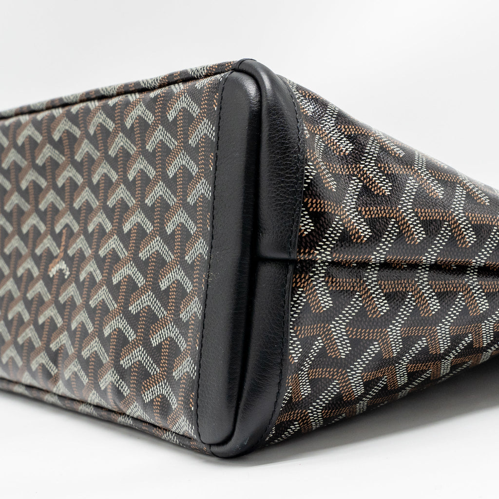 GOYARD ARTOIS PM HANDBAG GOYARDINE CANVAS/CALFSKIN BLACK SHW