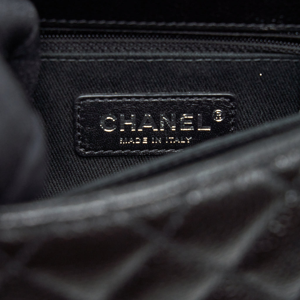 CHANEL SMALL COCO HANDLE CAVIAR SO BLACK WITH BLACK HARDWARE