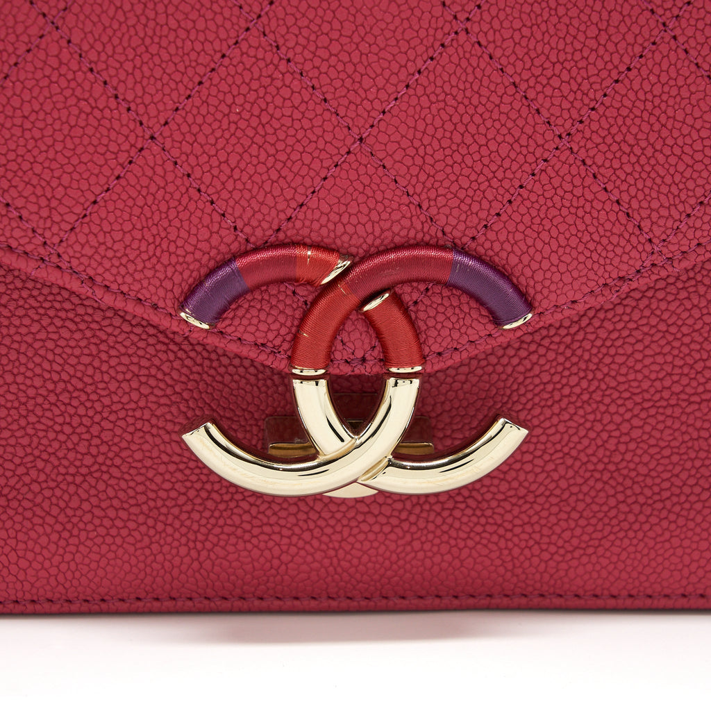 CHANEL SEASONAL MESSENGER CROSSBODY BAG CAVIAR PINK LGHW