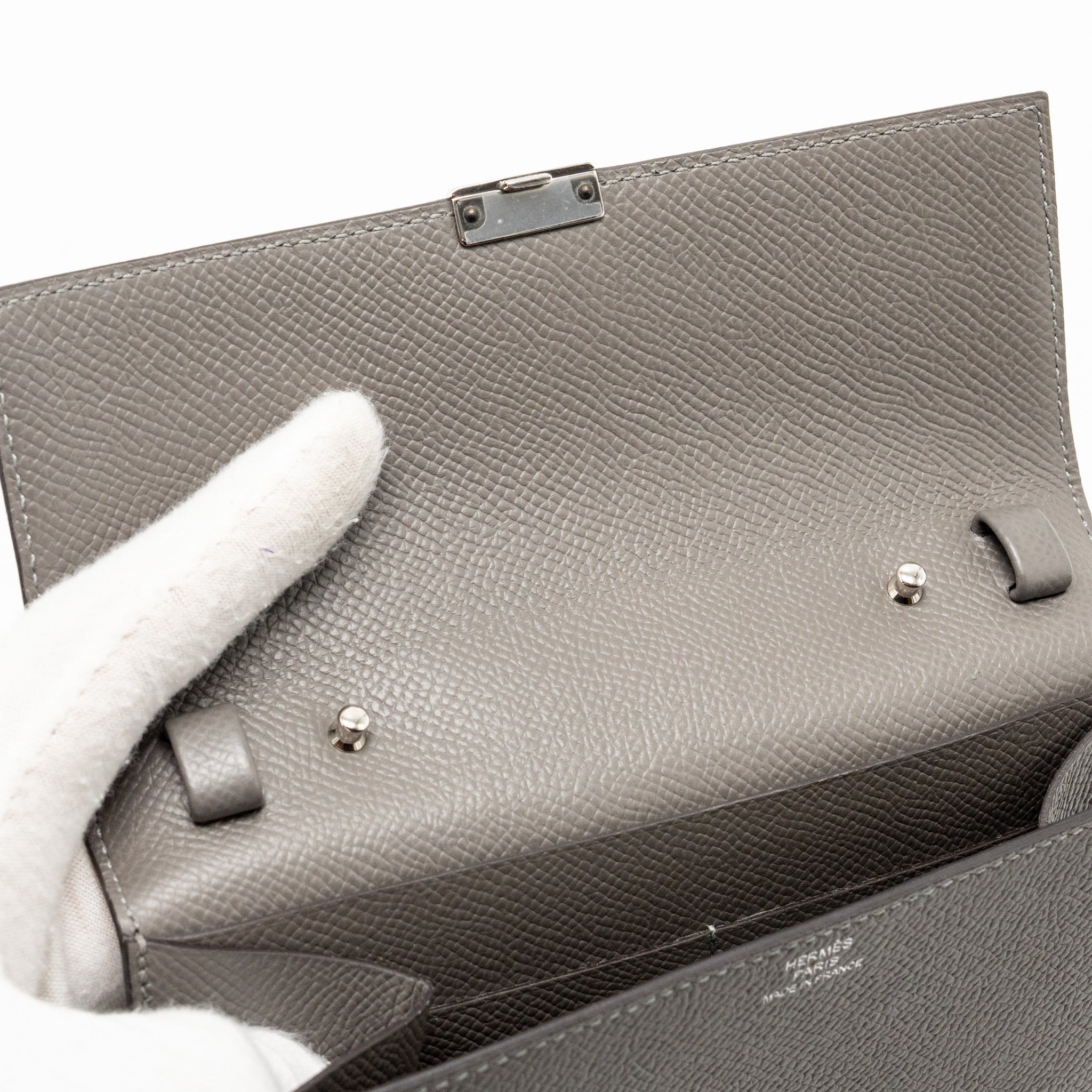 HERMES CLIC 16 WALLET EPSOM GRIS MEYER SHW