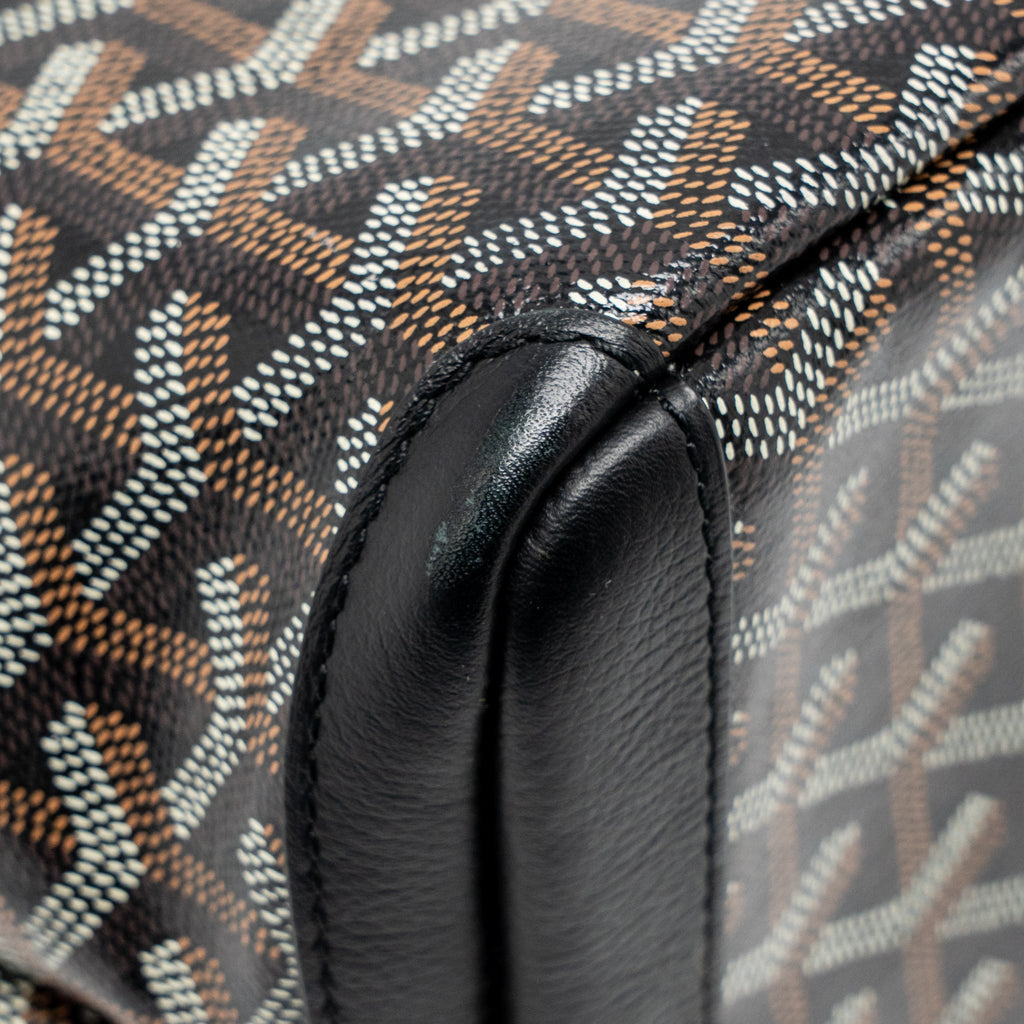 GOYARD ARTOIS PM HANDBAG GOYARDINE CANVAS/CALFSKIN BLACK SHW