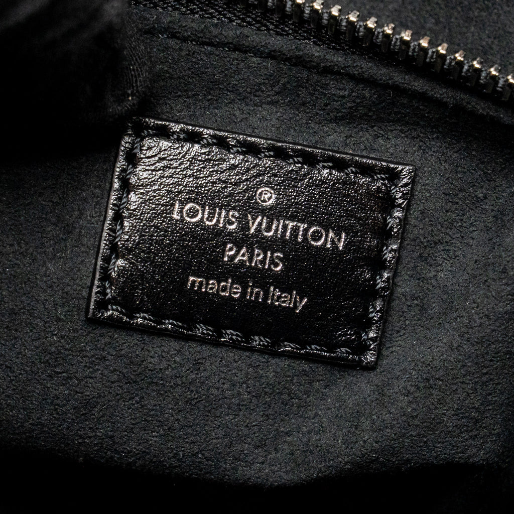LOUIS VUITTON CARRYALL VIBE MM LAMBSKIN/MONOGRAM CANVAS BLACK SHW