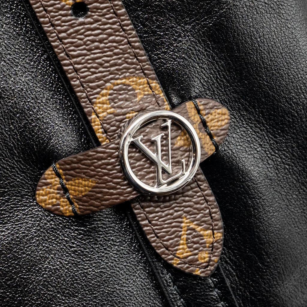 LOUIS VUITTON CARRYALL VIBE MM LAMBSKIN/MONOGRAM CANVAS BLACK SHW