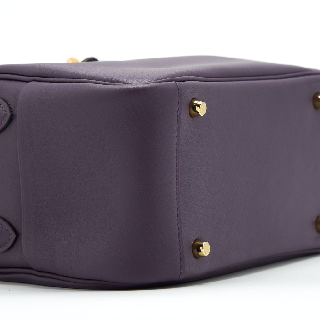 HERMES MINI LINDY SWIFT CASSIS/BLEU ROYAL GHW