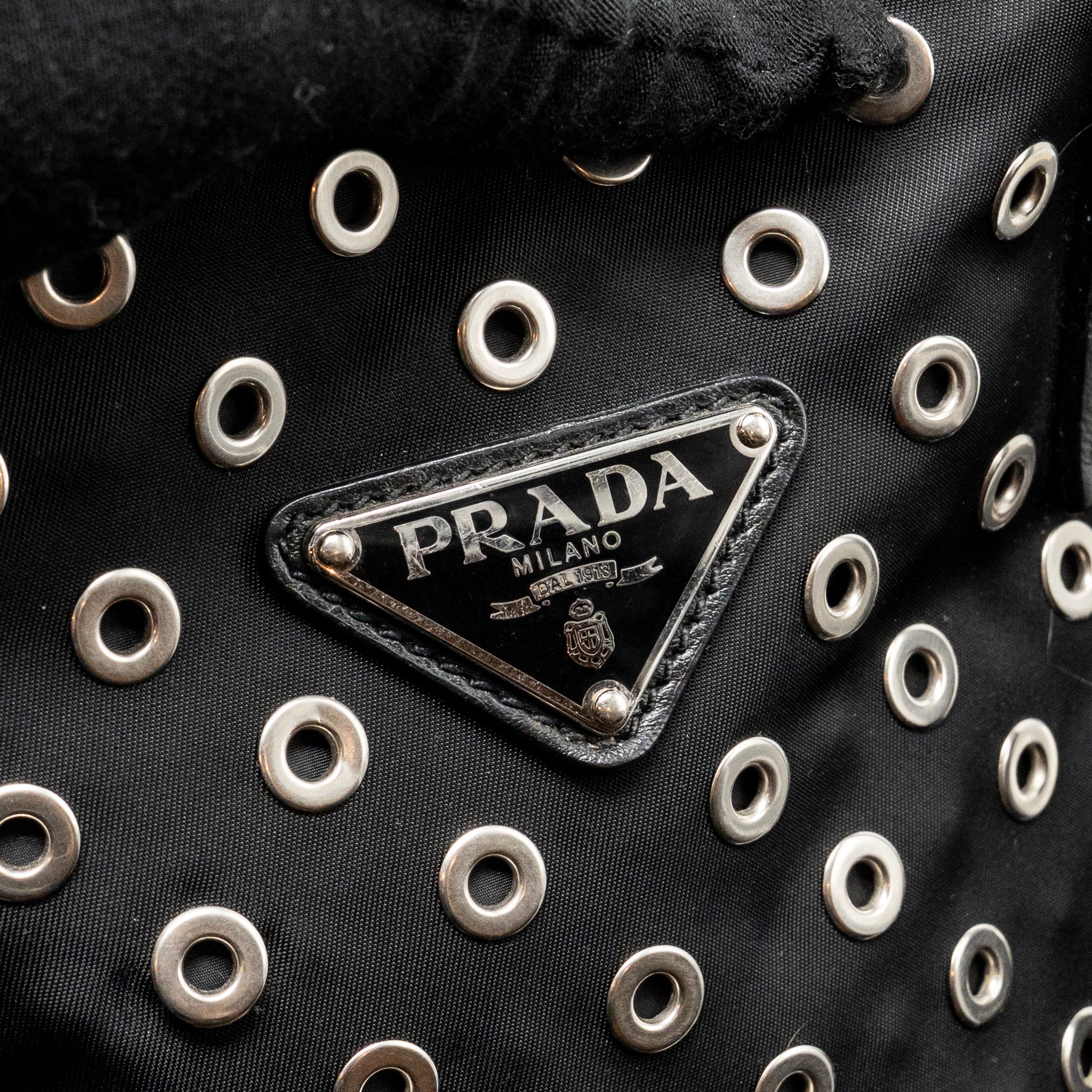 PRADA SHOULDER BAG LAMBSKIN / FABRIC BLACK SHW