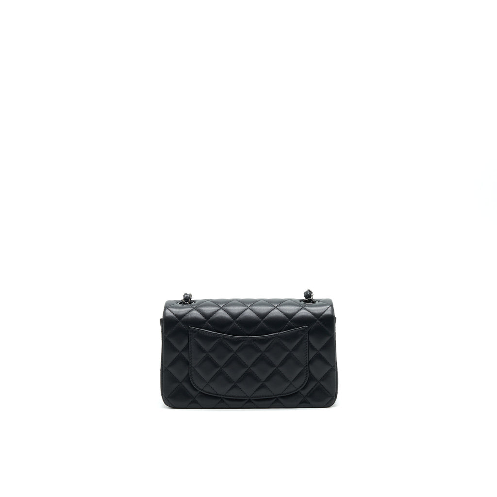 CHANEL MINI RECTANGULAR LAMBSKIN BLACK SO BLACK