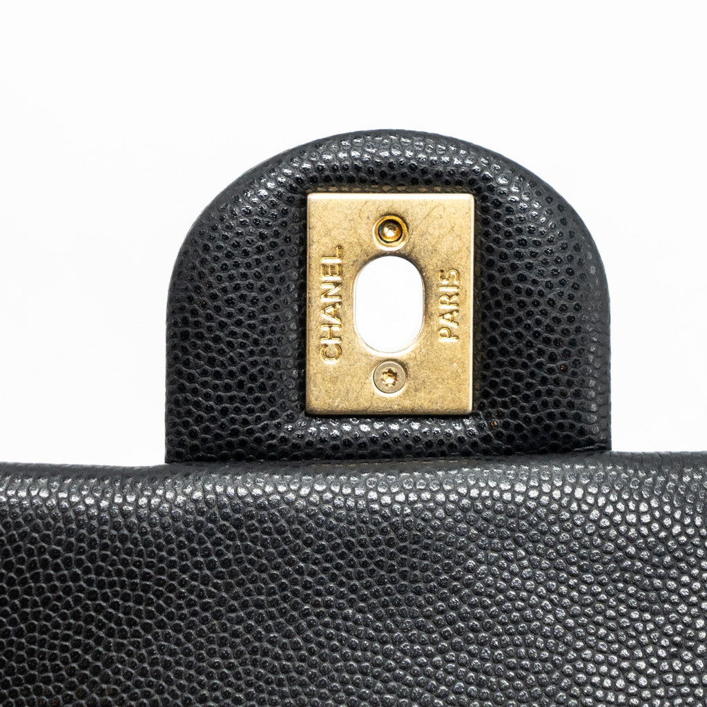 CHANEL MINI TWIST YOUR BUTTON FLAP BAG CAVIAR BLACK GHW(MICROCHIP)
