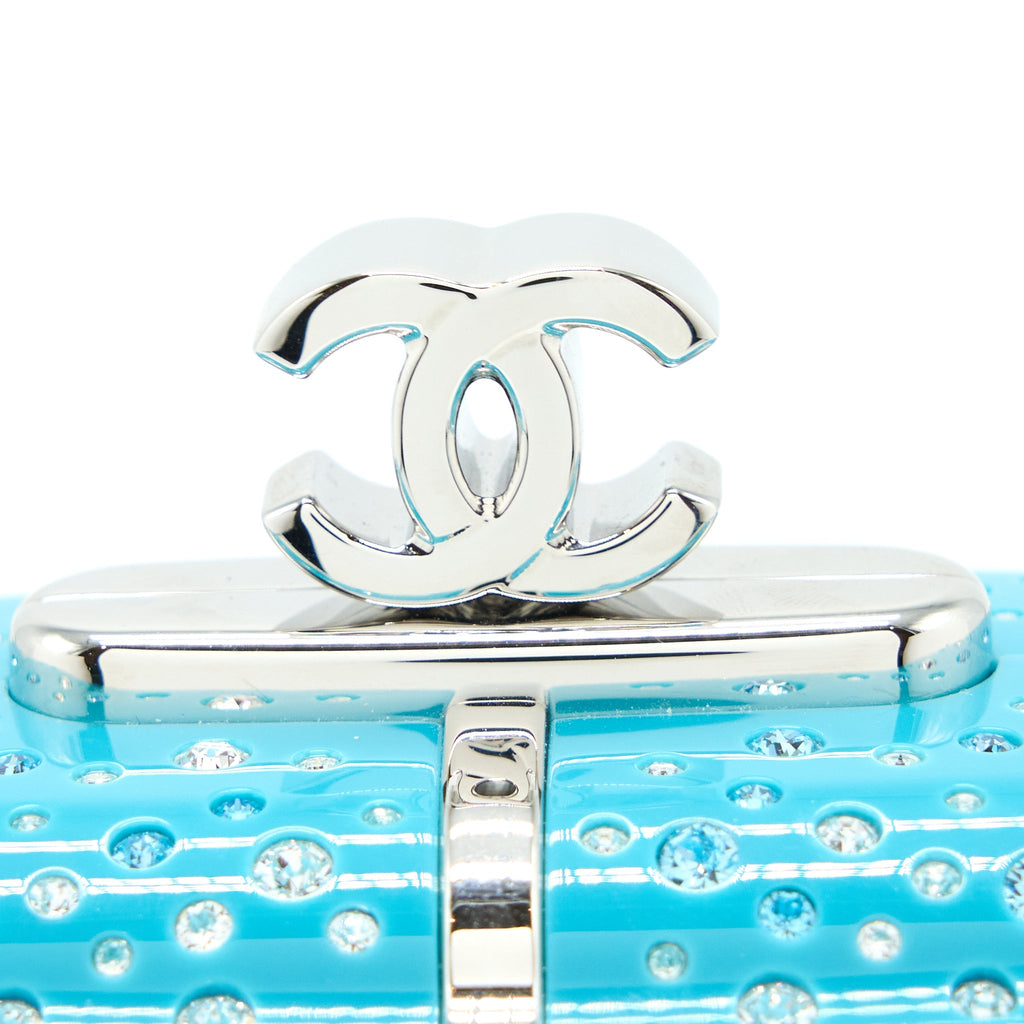 CHANEL 19K SKI GONDOLA EVENING BAG LIGHT BLUE SHW