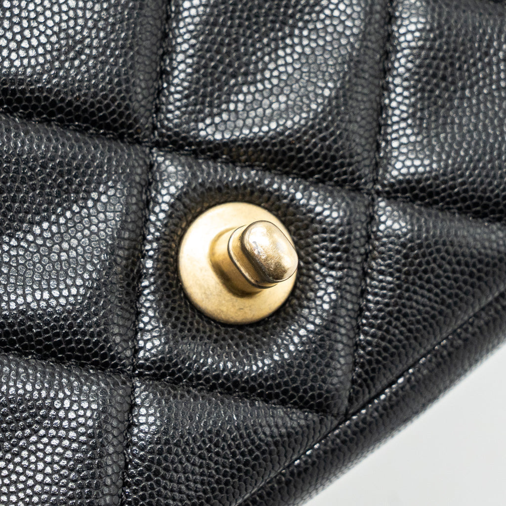 CHANEL MINI TWIST YOUR BUTTON FLAP BAG CAVIAR BLACK GHW(MICROCHIP)