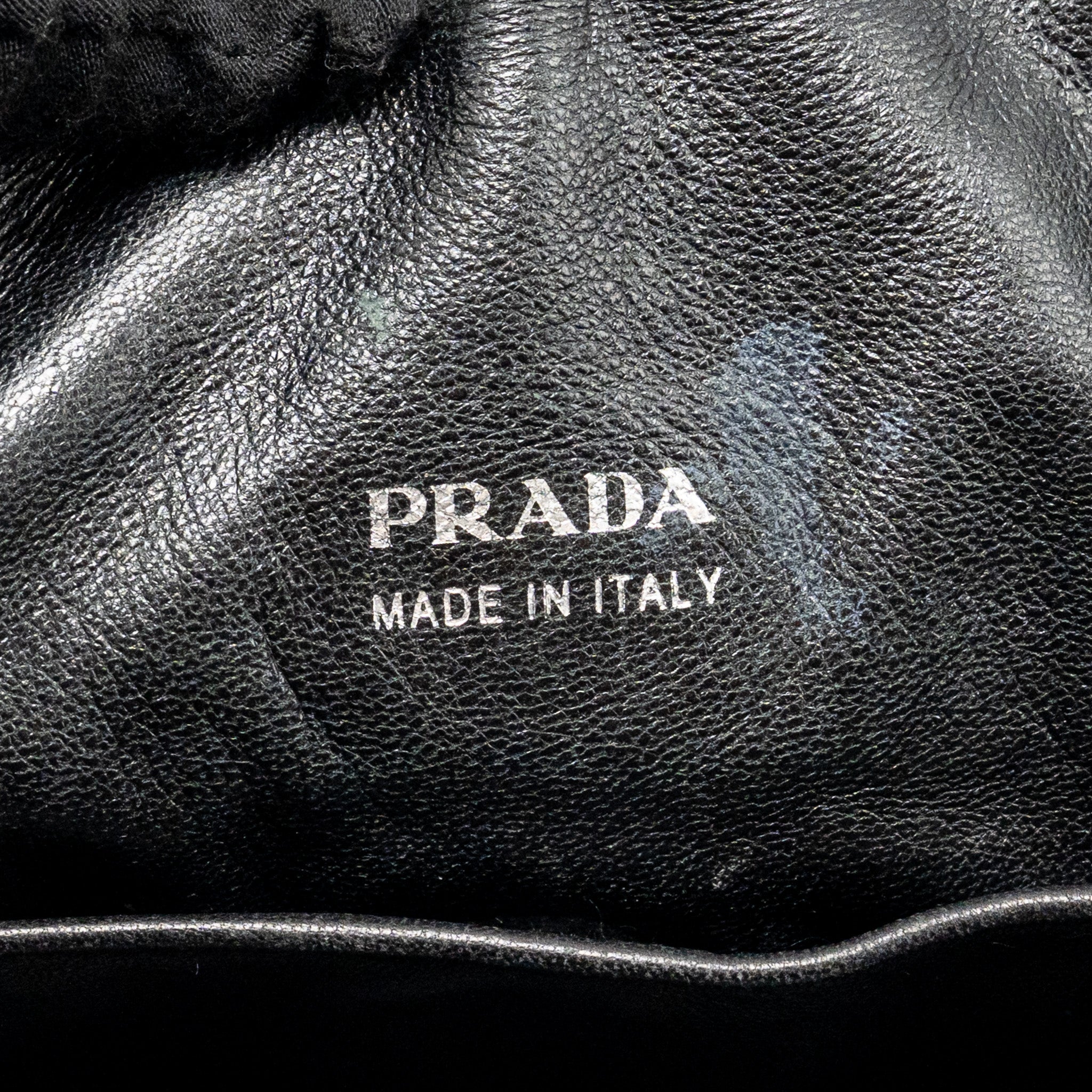 PRADA SHOULDER BAG LAMBSKIN / FABRIC BLACK SHW