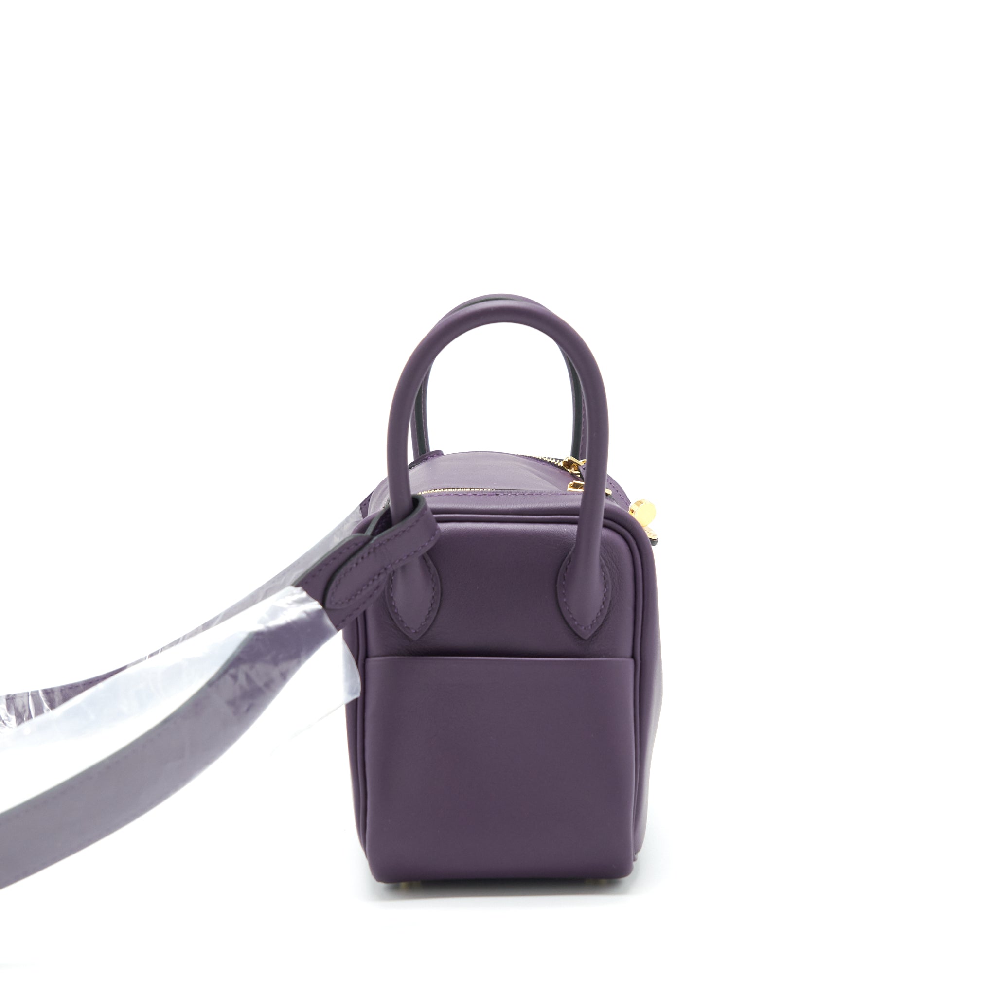 HERMES MINI LINDY SWIFT CASSIS/BLEU ROYAL GHW