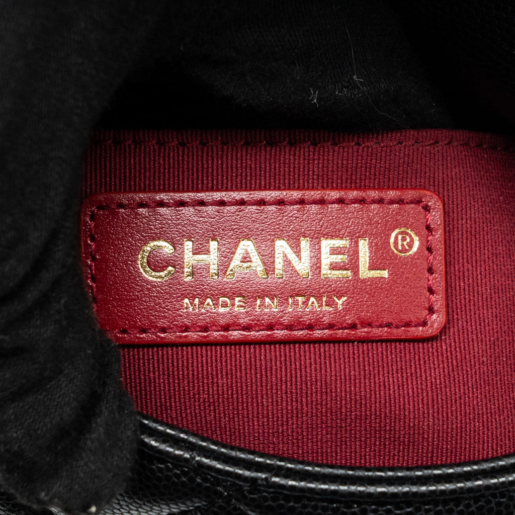 CHANEL MINI TWIST YOUR BUTTON FLAP BAG CAVIAR BLACK GHW(MICROCHIP)