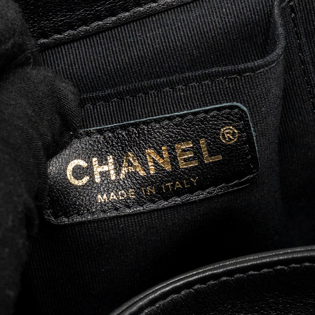 CHANEL LARGE DUMA BACKPACK CALFSKIN BLACK LGHW (MICROCHIP)