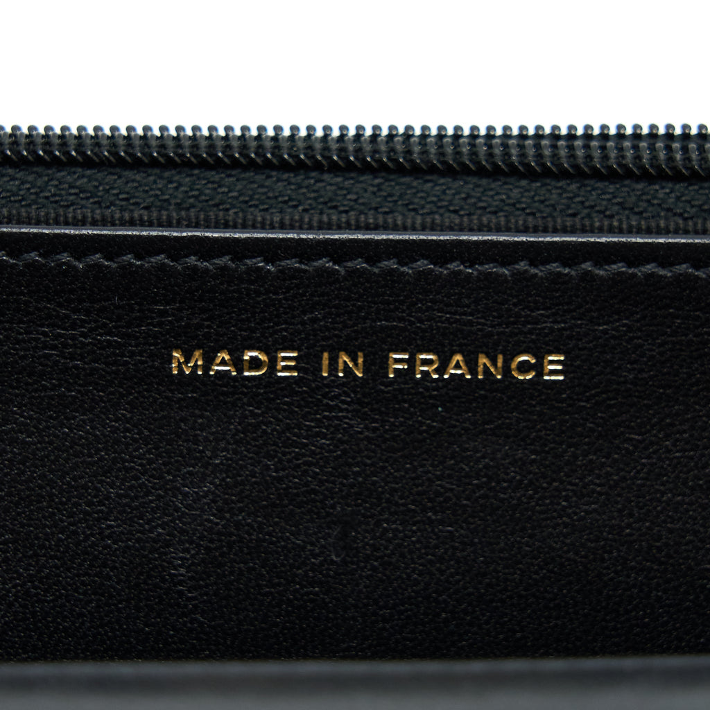 CHANEL COCO CHARM WALLET ON CHAIN LAMBSKIN BLACK LGHW
