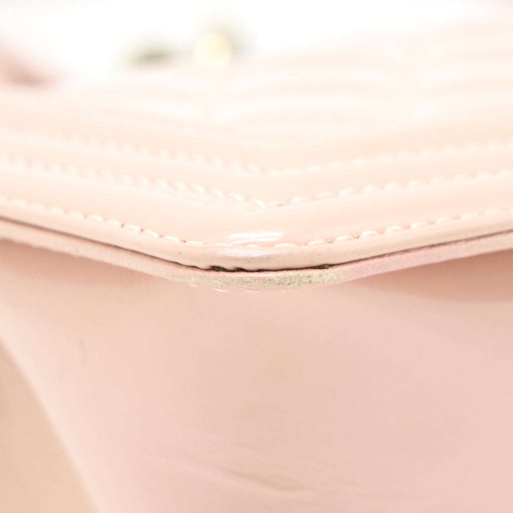 CHANEL SMALL BOY BAG PATENT LEATHER LIGHT PINK LGHW