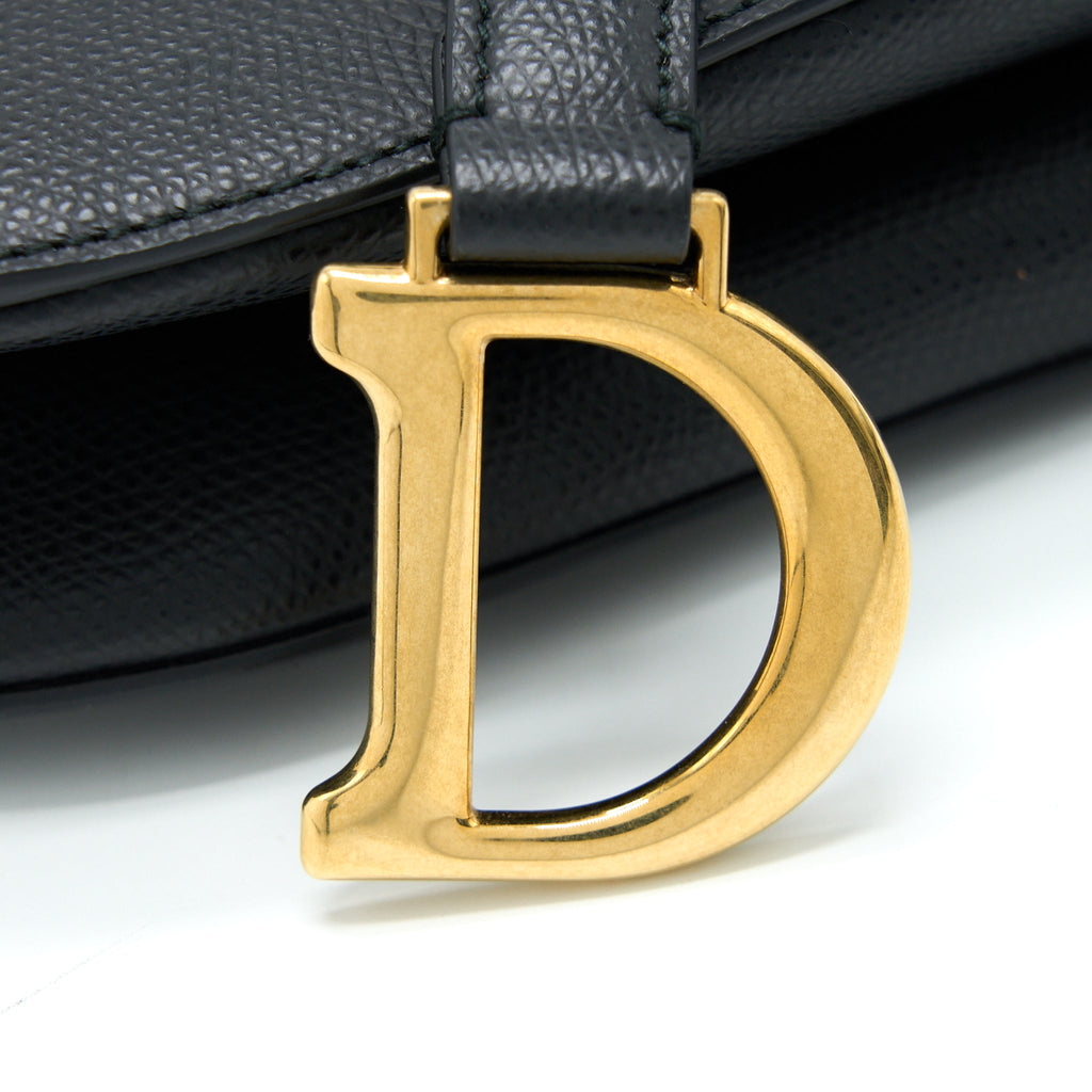 DIOR MINI SADDLE BAG CALFSKIN BLACK GHW
