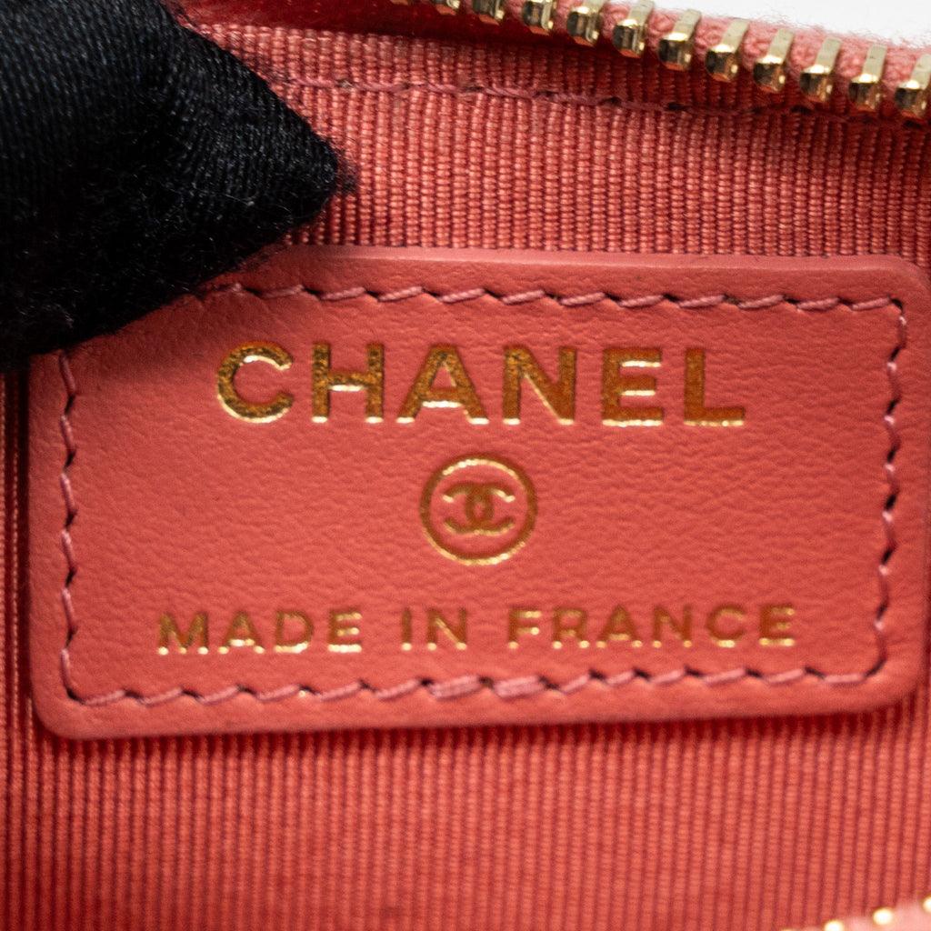 CHANEL PHONE CARD HOLDER CAVIAR PINK LGHW