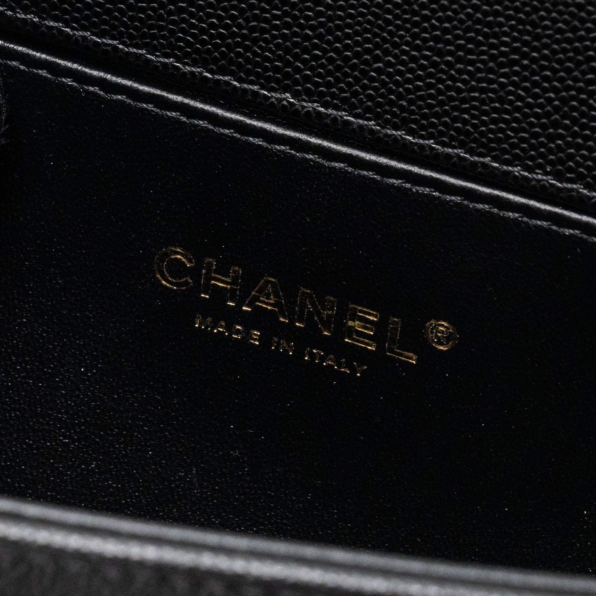 CHANEL MEDIUM CLASSIC BOY BAG CAVIAR BLACK BRUSHED GHW (MICROCHIP)
