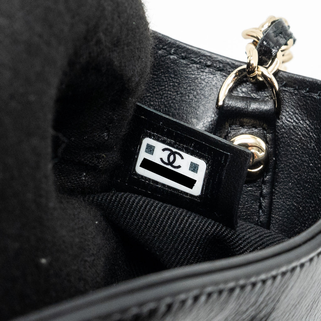 CHANEL 24C MINI 31 CLUTCH WITH CHAIN SHINY CALFSKIN BLACK LGHW (MICROCHIP)