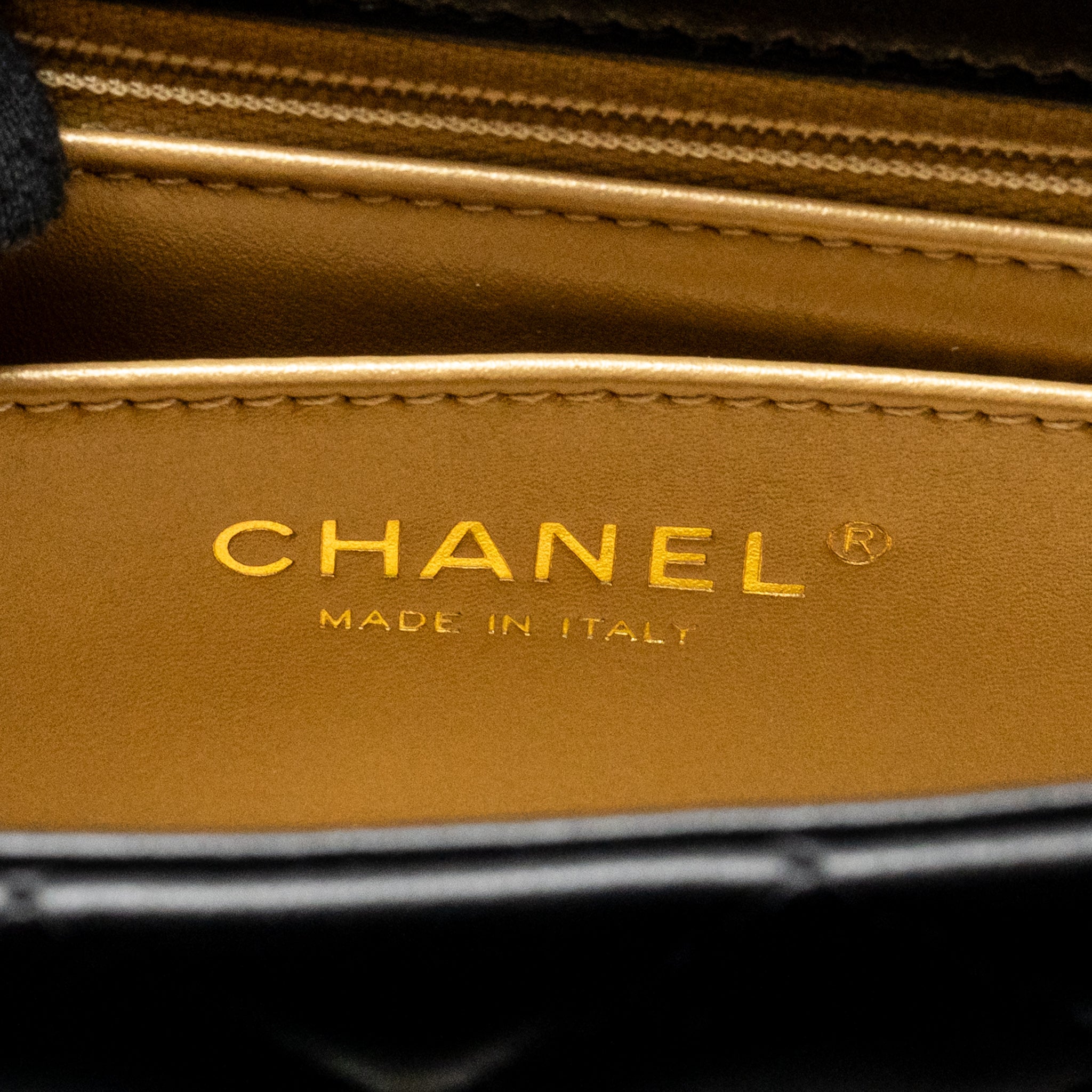 CHANEL PEARL CRUSH MINI RECTANGULAR FLAP BAG LAMBSKIN BLACK GHW (MICROCHIP)