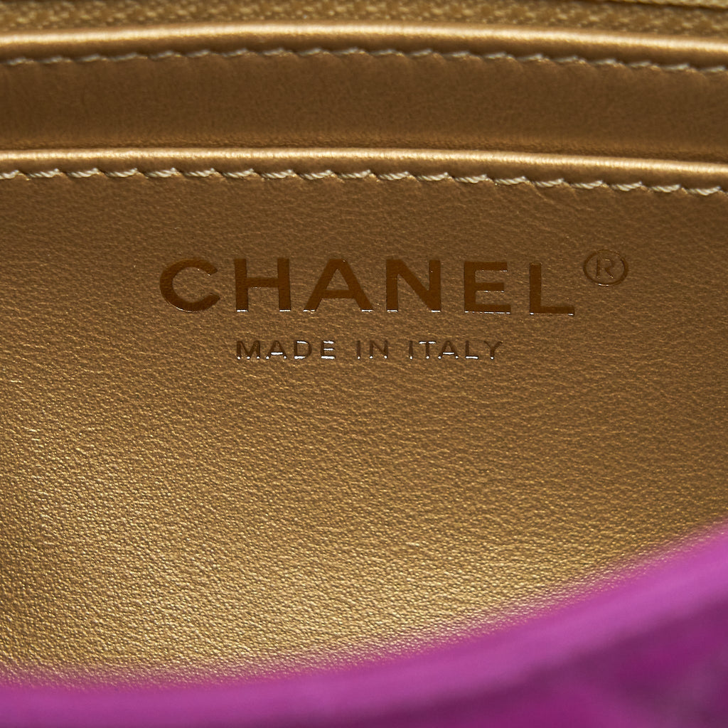 CHANEL PEARL CRUSH LAMBSKIN NA114 PURPLE GHW
