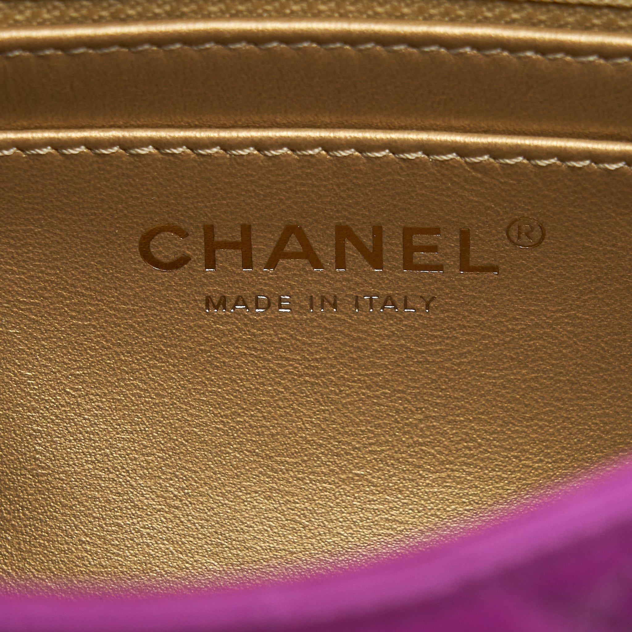 CHANEL PEARL CRUSH LAMBSKIN NA114 PURPLE GHW