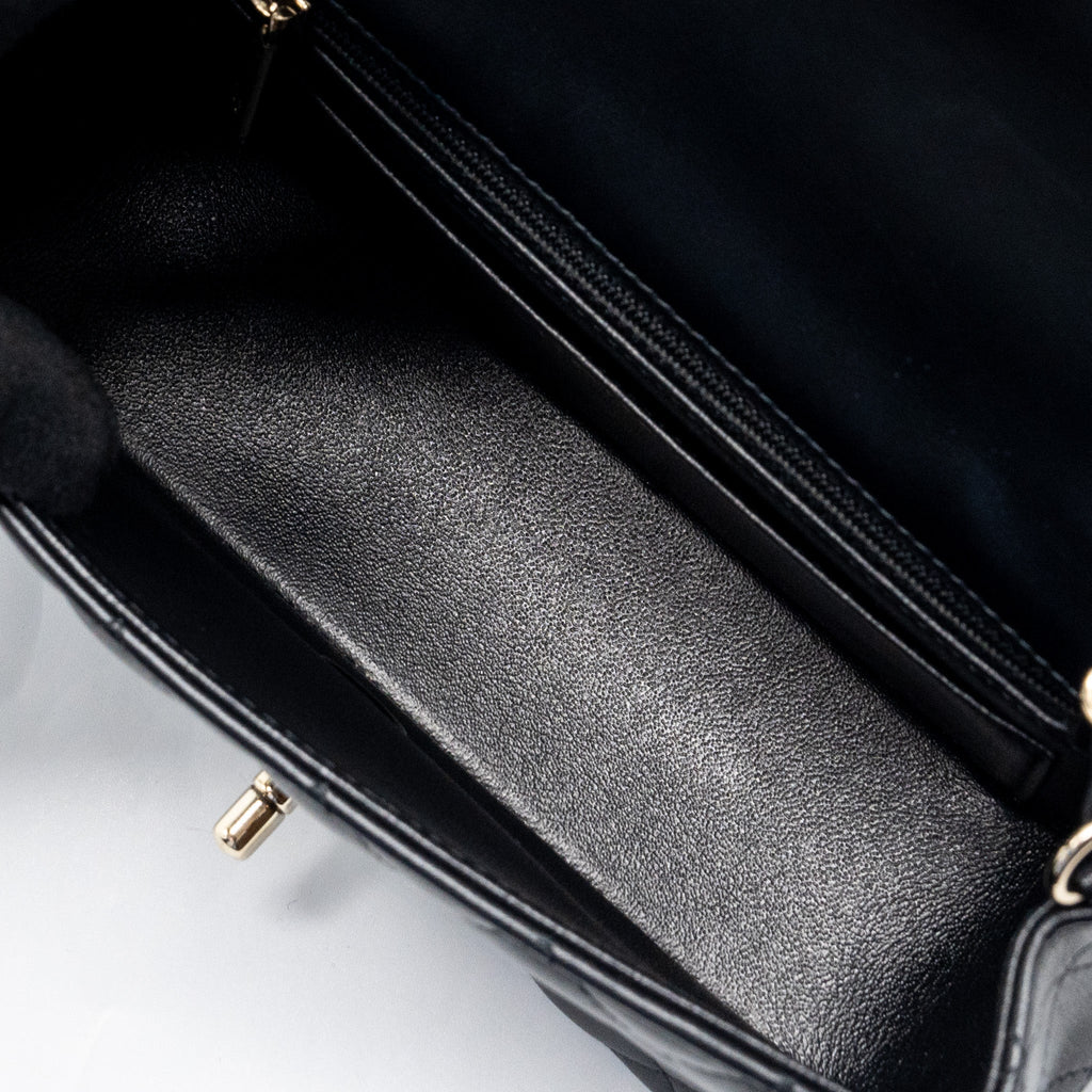 CHANEL MINI RECTANGULAR FLAP BAG LAMBSKIN BLACK LGHW