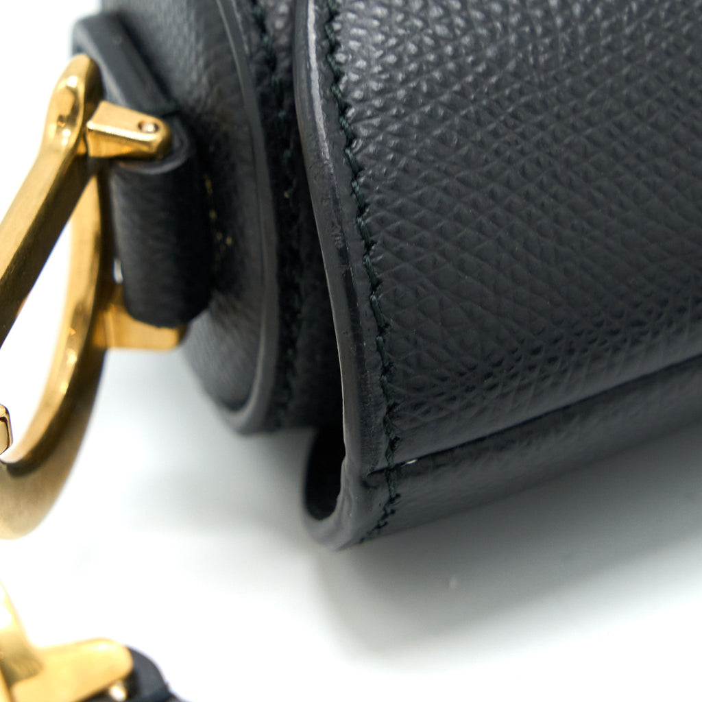 DIOR MINI SADDLE BAG CALFSKIN BLACK GHW