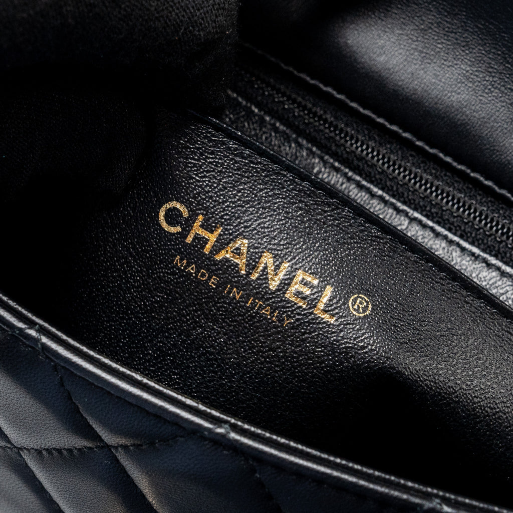 CHANEL MINI RECTANGULAR FLAP BAG LAMBSKIN BLACK LGHW