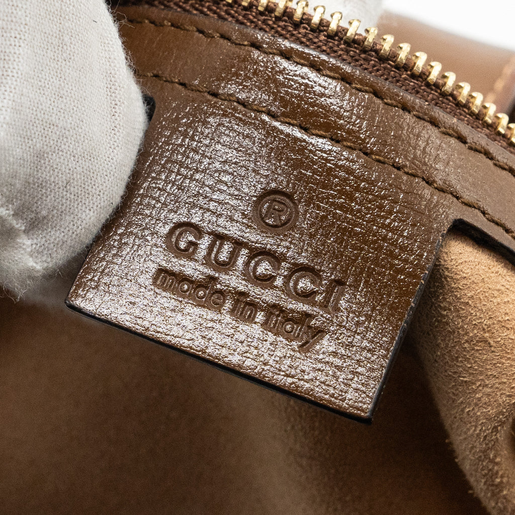 GUCCI JACKIE 1961 SMALL SHOULDER BAG GG SUPREME CANVAS /CALFSKIN BROWN/MULTICOLOUR GHW