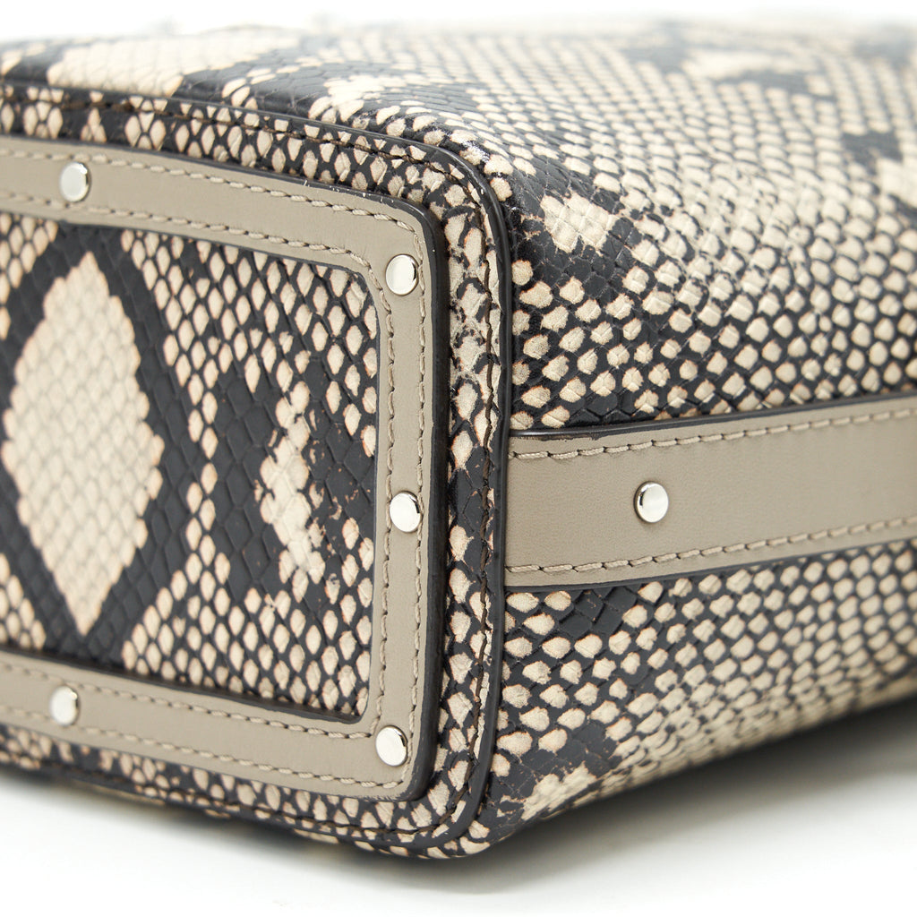 CHLOE ROY MINI BUCKET BAG SILVER TONE