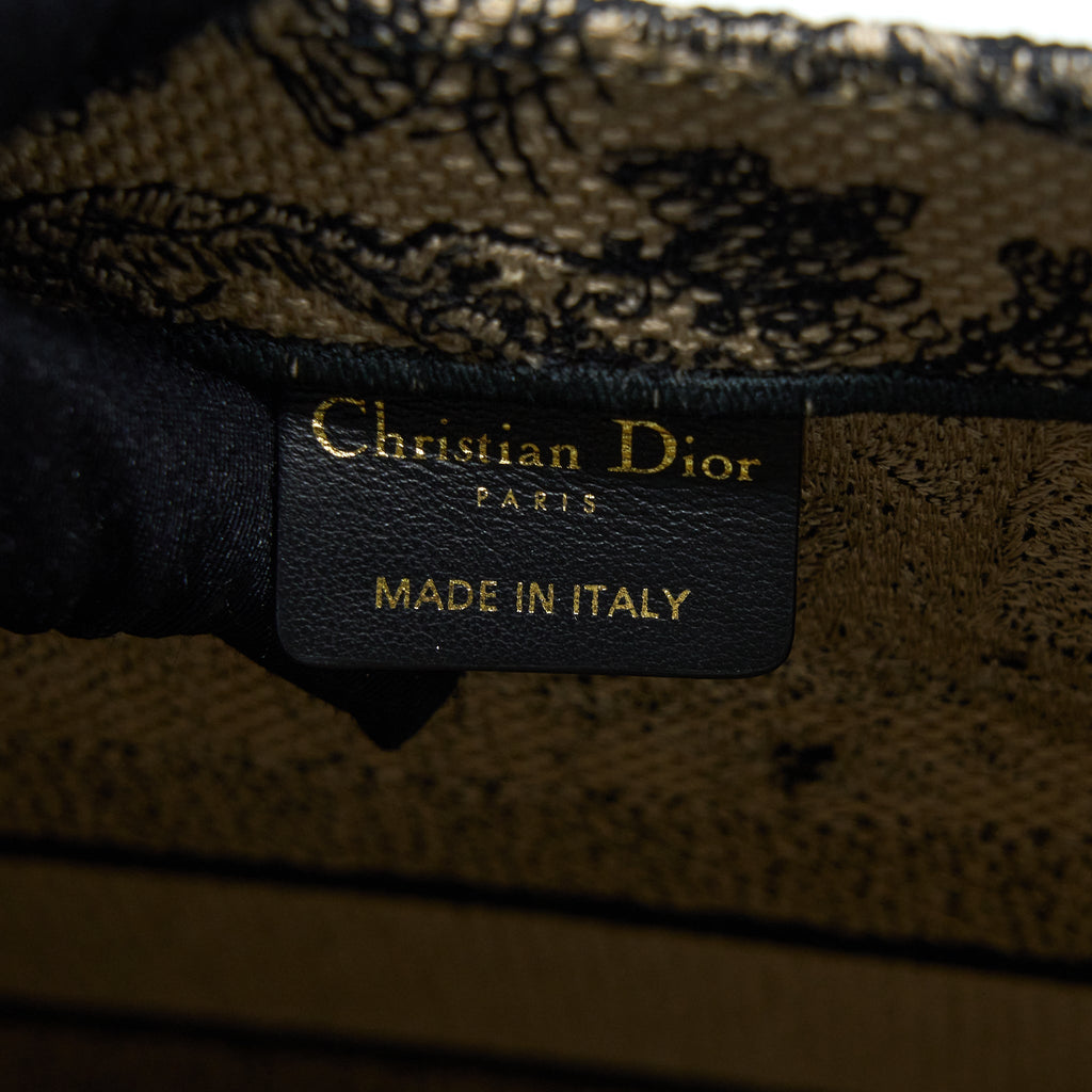 DIOR MEDIUM DIOR BOOK TOTE TOILE DE JOEY EMBROIDERY BEIGE