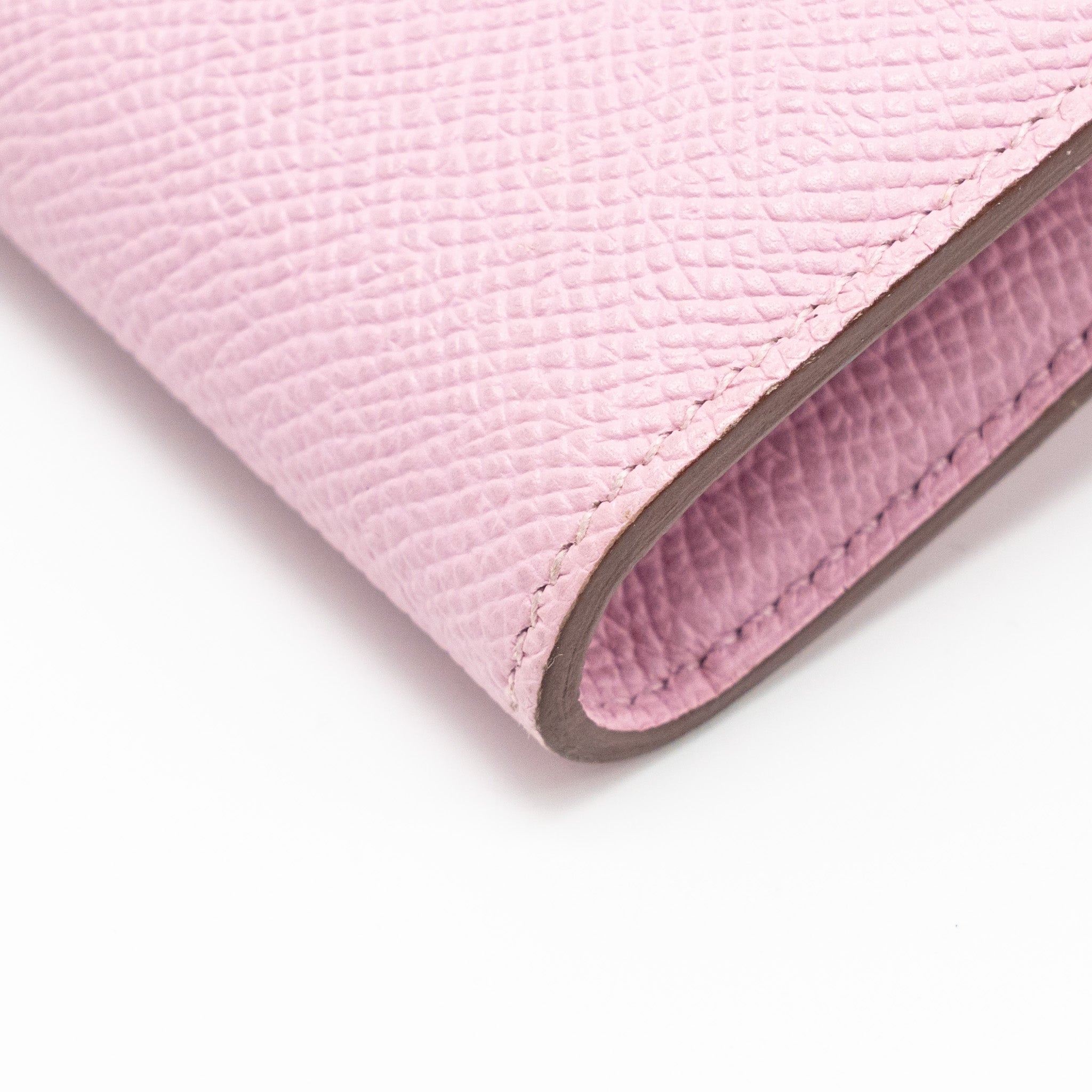 HERMES KELLY LONG WALLET EPSOM MAUVE SYLVESTRE / JAUNE CITRON SHW