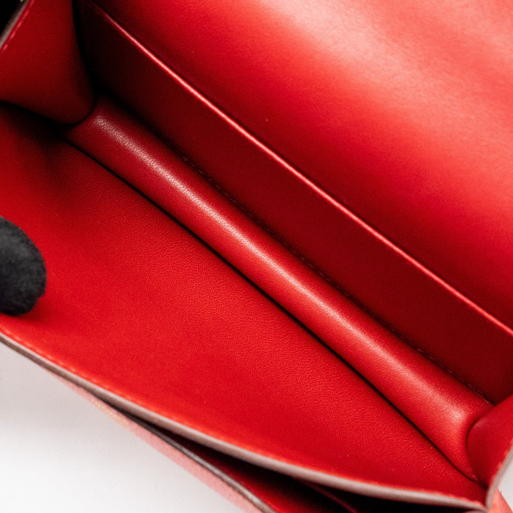 HERMES MINI CONSTANCE EVERCOLOR ROUGE DE COEUR GHW