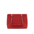 CHANEL GRAND SHOPPING TOTE CAVIAR RED WITH SHW