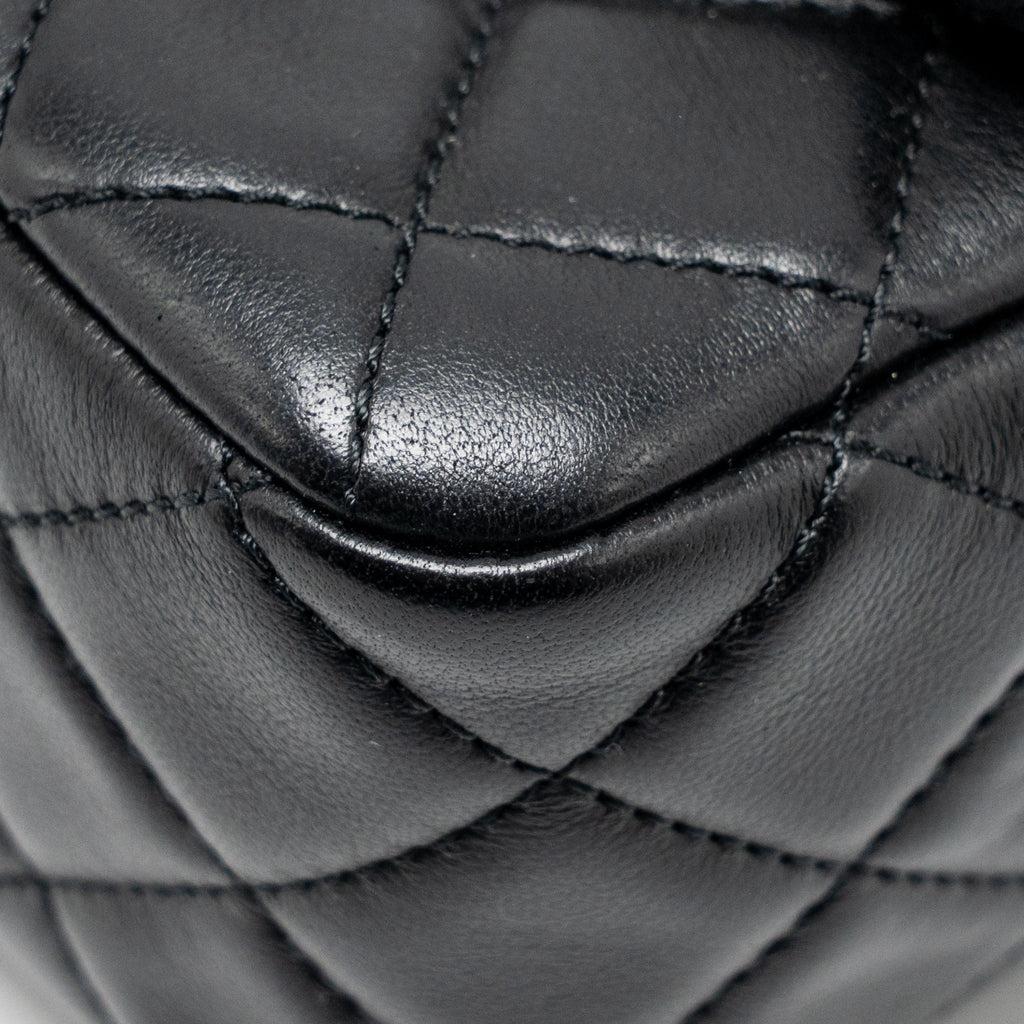CHANEL PEARL CRUSH MINI SQUARE LAMBSKIN BLACK GHW