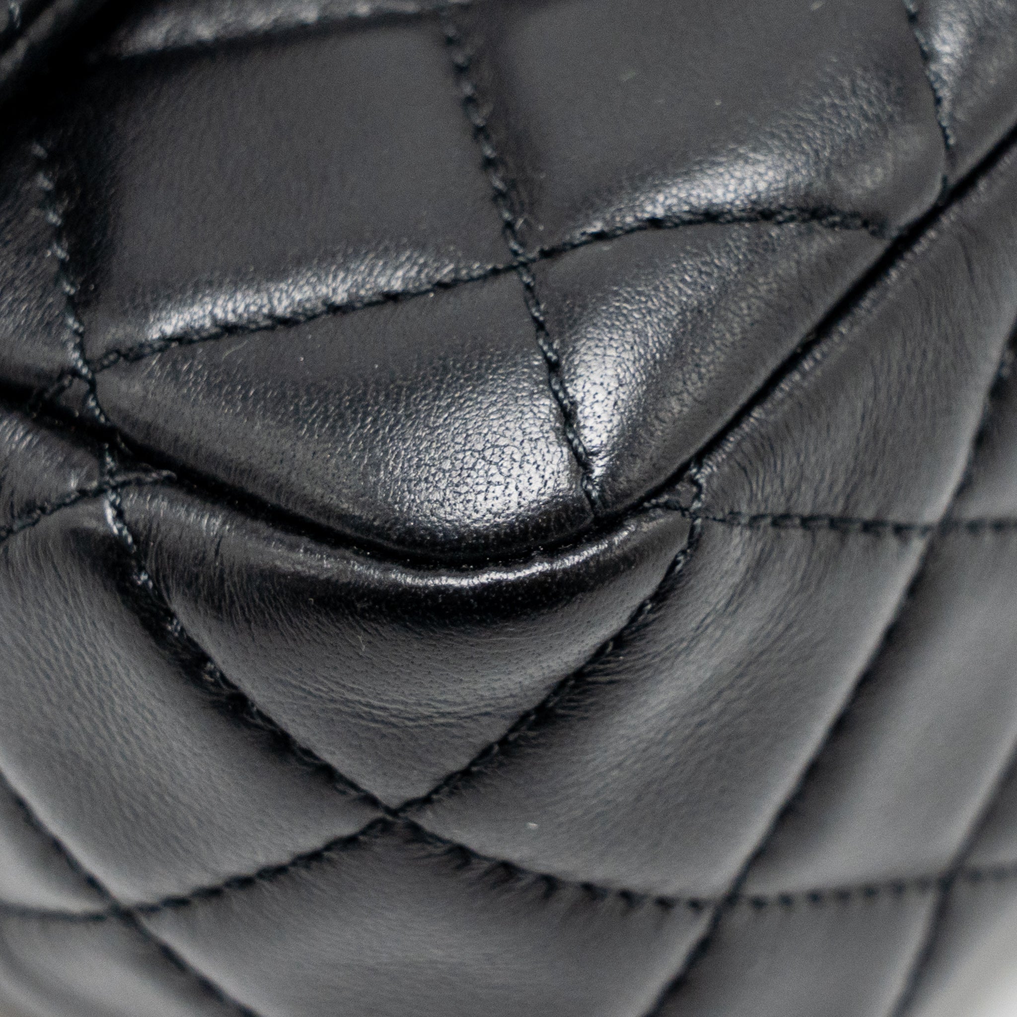 CHANEL PEARL CRUSH MINI SQUARE LAMBSKIN BLACK GHW