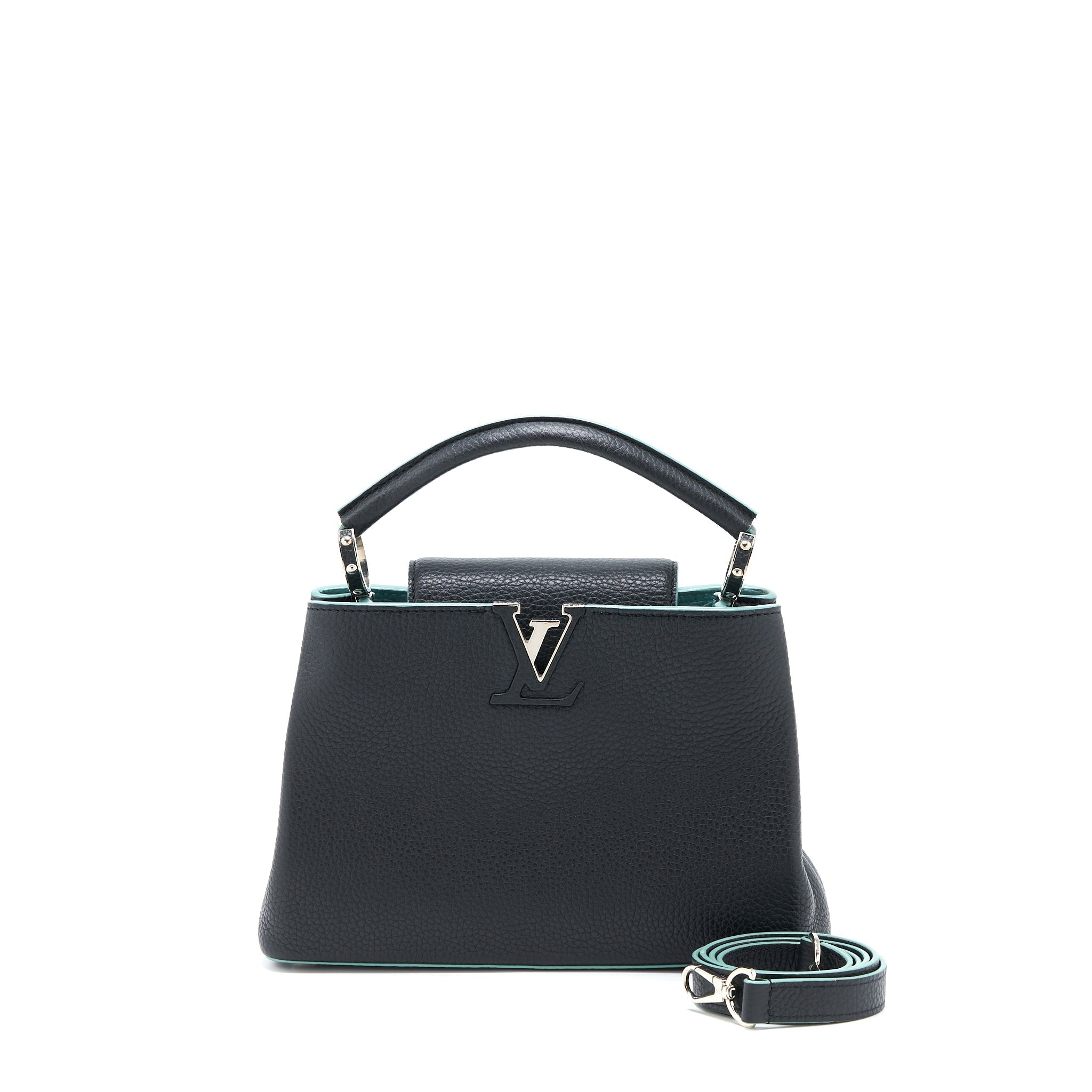LOUIS VUITTON CAPUCINES BB TAURILLON BLACK/ BLUE SHW